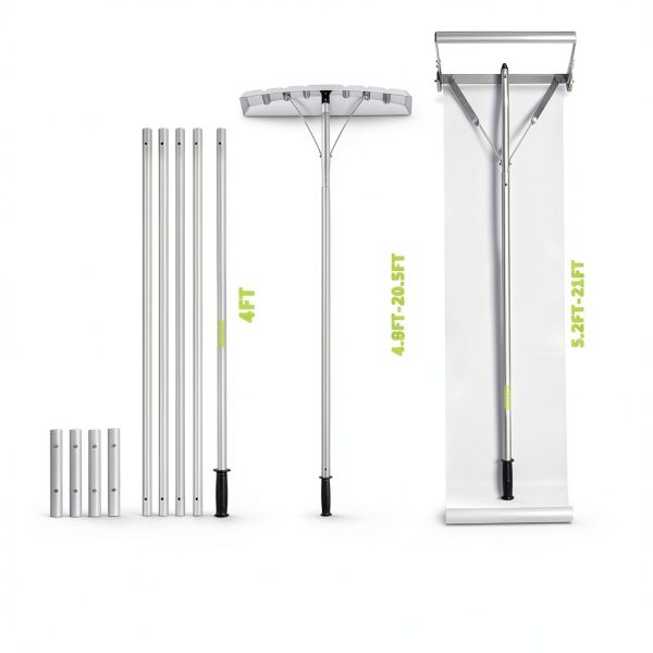 MYTOL Roof Rake 13ft Tear Resistant Slide Aluminum Blades-5