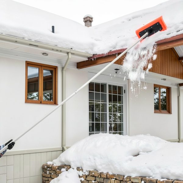 ZUYTREWF Roof Snow Rake Adjustable Handle Wide Blade-6