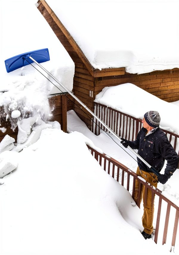 GENERIC Snow Rake Adjustable Telescoping Handle Lightweight-3