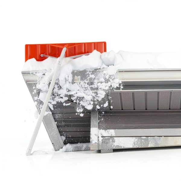VEVOR Snow Roof Rake Plastic Blade 21ft Reach Silver-4