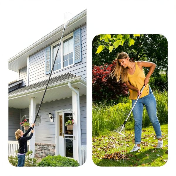 Fixm Roof Rake Adjustable Width Aluminum Safe Operation-4