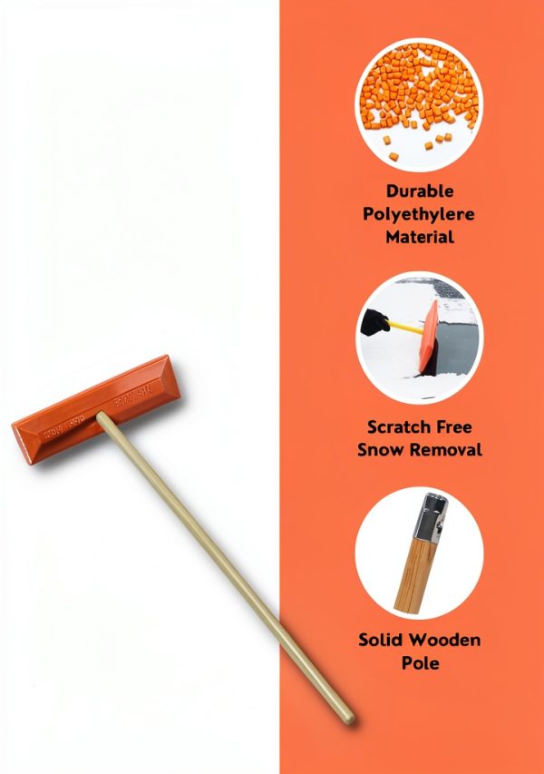 Snow Rake 18 inches Nylon Headed Broom Yard Tool-1