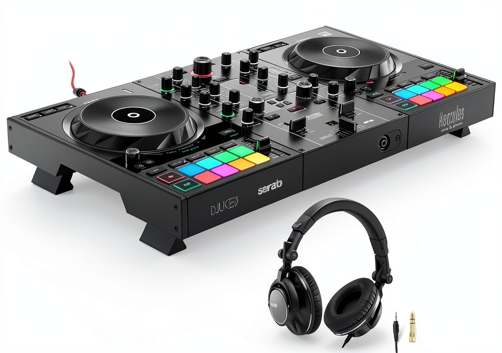 Pavo DJ controller with built-in audio interface and hardware input mixer