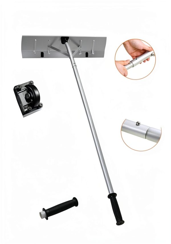 FAITIO Roof Snow Rake Telescoping Aluminum Ground Level Use-6