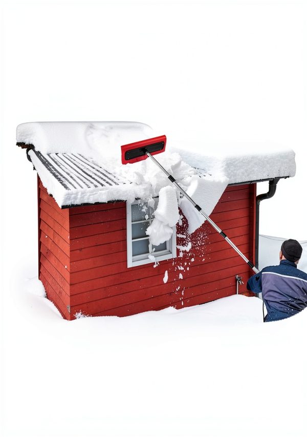 Pronior Leaf Roof Brush Snow Rake Adjustable 21ft Stainless-1