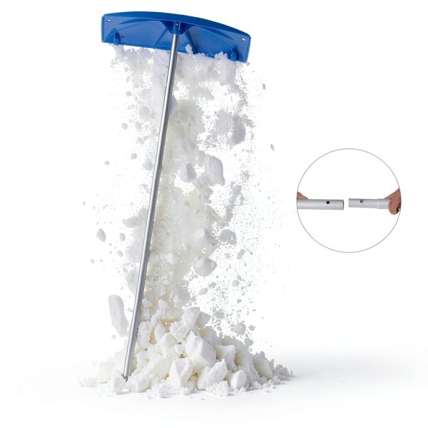 Goplus Snow Roof Rake Telescoping Handle Wide Blade Wheels-2