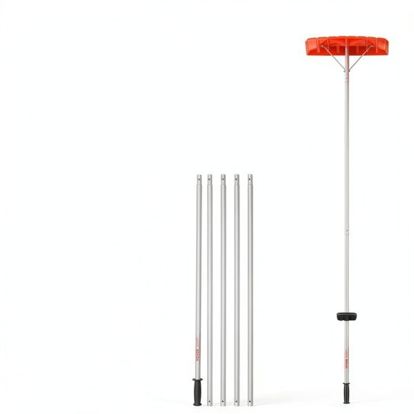 VEVOR Snow Roof Rake Plastic Blade 21ft Reach Silver-7