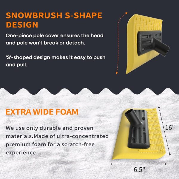 Roof Snow Rake Leanaco 21ft Yellow EVA Foam-5
