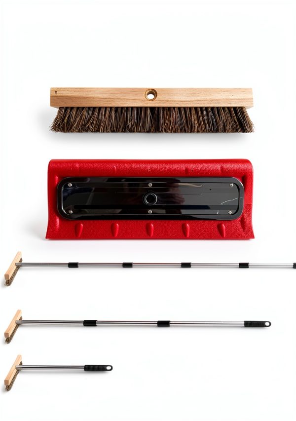 Pronior Leaf Roof Brush Snow Rake Adjustable 21ft Stainless-2