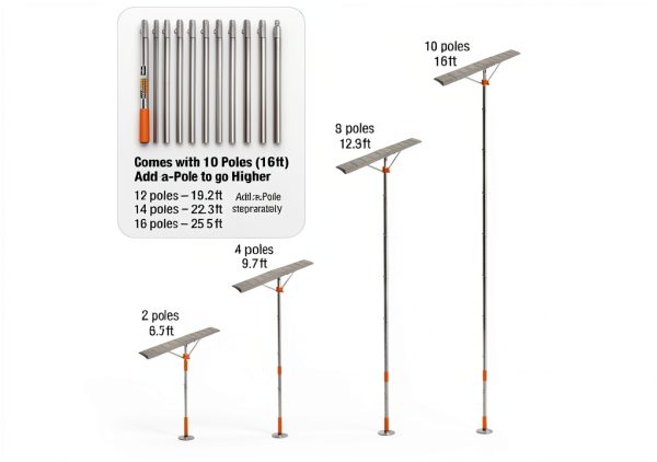 EZ Smart Snow Roof Rake 36 Inch V-Blade Extension Pole-5