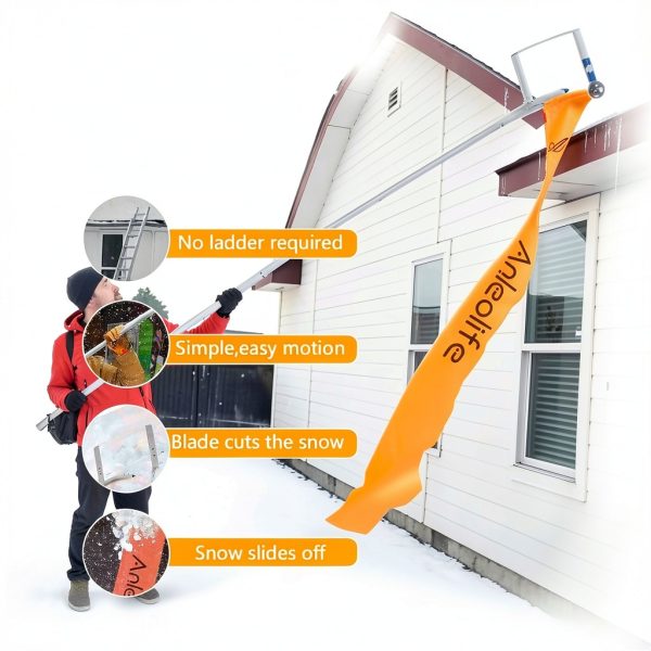 ANLEOLIFE Snow Roof Rake Aluminum ANS618 Safe Ground Use-2