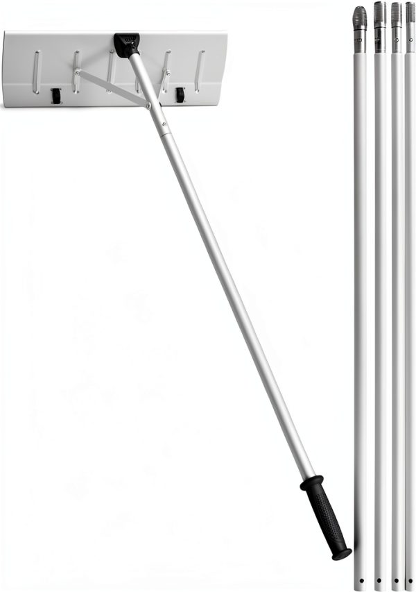 FAITIO Roof Snow Rake Telescoping Aluminum Ground Level Use-0