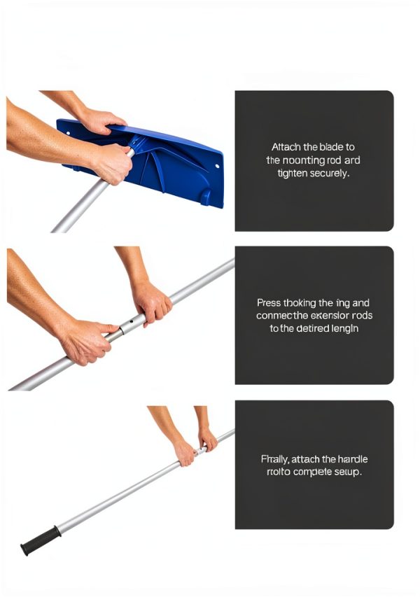 GENERIC Snow Rake Adjustable Telescoping Handle Lightweight-5