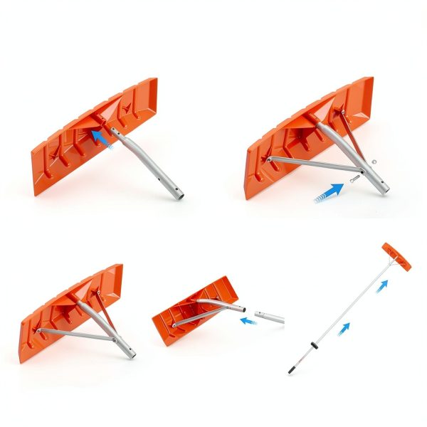 VEVOR Snow Roof Rake Plastic Blade 21ft Reach Silver-6