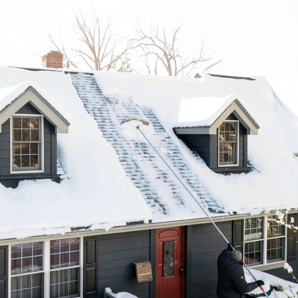 EZ Smart Snow Roof Rake 36 Inch V-Blade Extension Pole-3