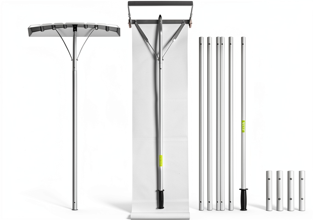 MYTOL roof rake with extended poles and aluminum blades