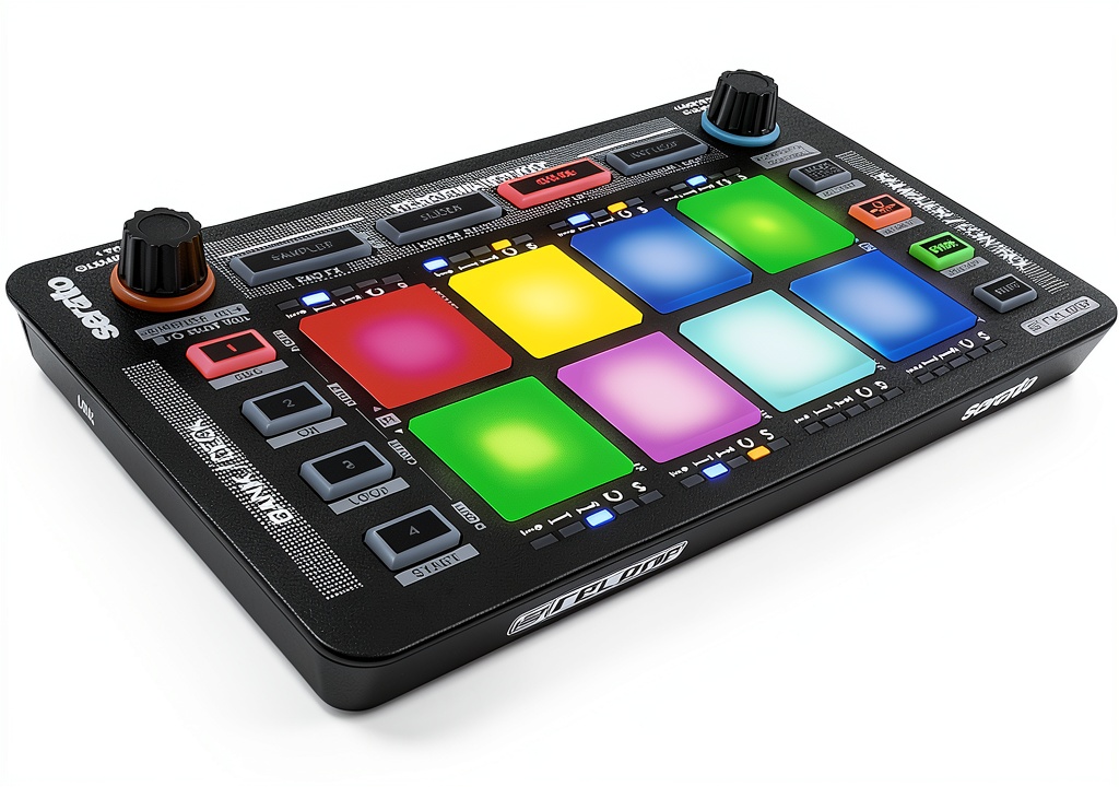 Serato DJ controller pad on a desk
