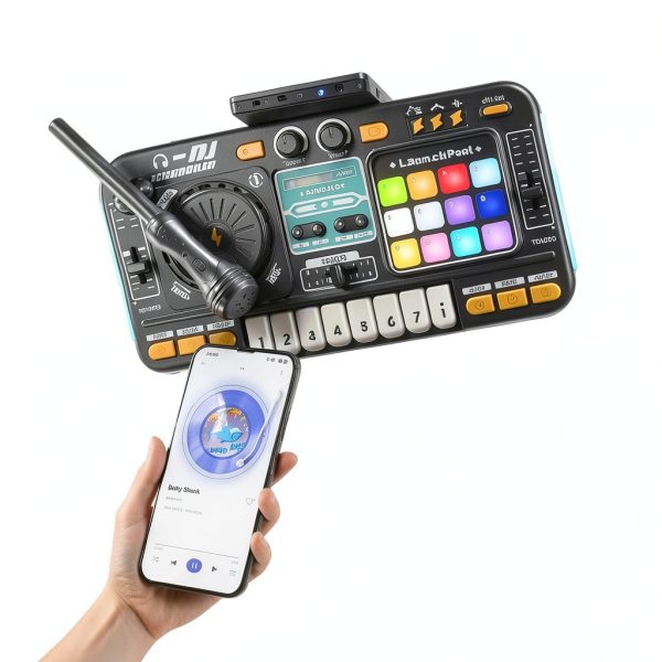 Kids DJ Controller Black Bluetooth Mixers by Pavo-5