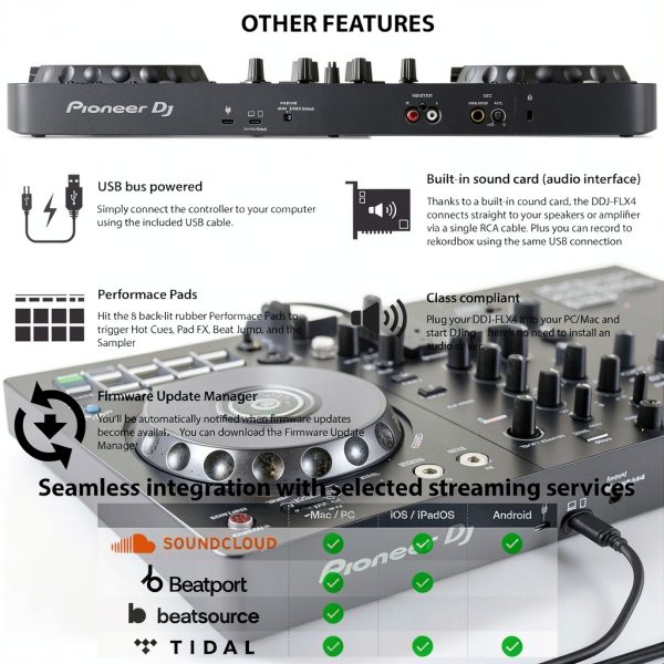 Pioneer DDJ-FLX4 DJ Controller Bundle with Case White-5