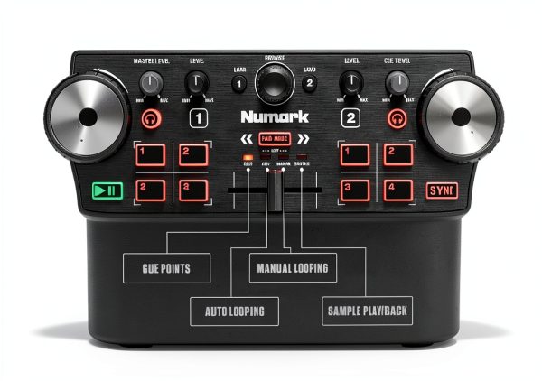 DJ Controller Serato Lite Portable Two Channel USB Mixer for DJs-3