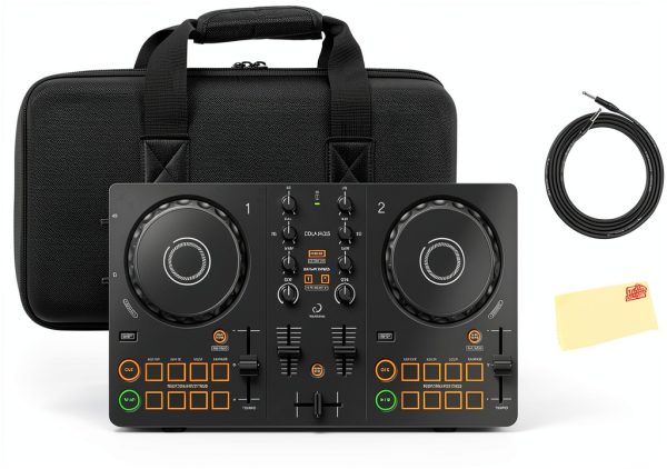 Pioneer DDJ-FLX2 DJ Controller Bundle with Laptop Stand and Case-0