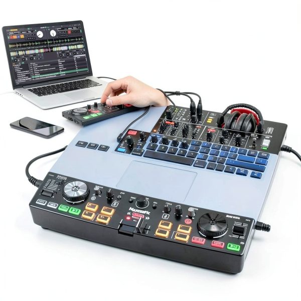 DJ Controller Serato Lite Portable Two Channel USB Mixer for DJs-6