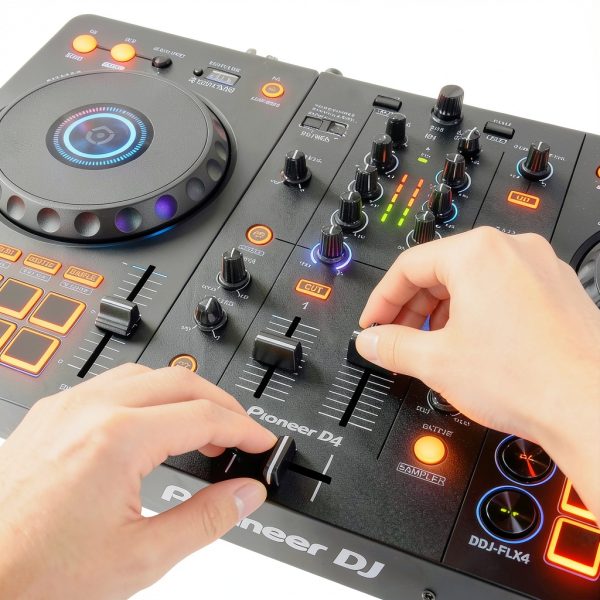 Pioneer DDJ-FLX4 DJ Controller Bundle with Case White-3