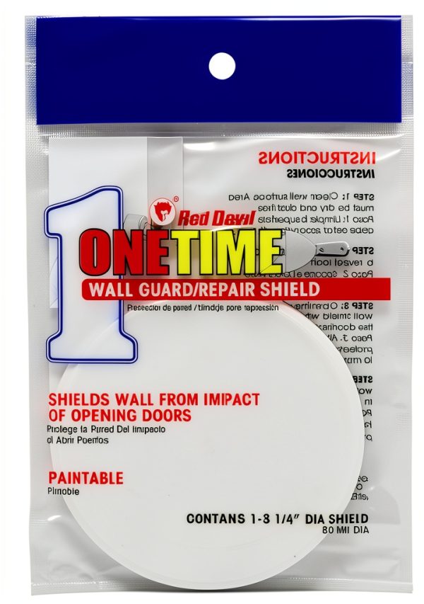 Red Devil Wall Shield 3.25" White Self‑Adhesive Door Guard-0