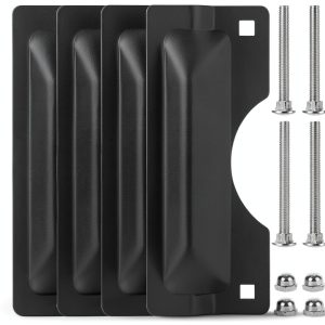 Door Latch Guard Plate Acrylux7 4 Pack Carbon Steel Gray 3x7in-0